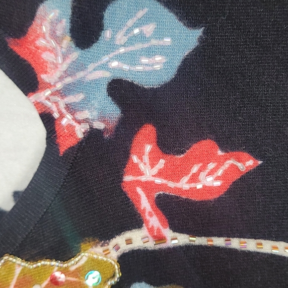 ⭐️Cabo Floral beaded Asian inspired sweater top - Picture 3 of 5